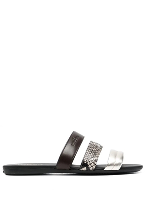 Hogan Valencia contrast leather-strap sandals - Brown