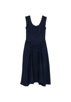 Self-Portrait bouclé-texture midi dress - Blue