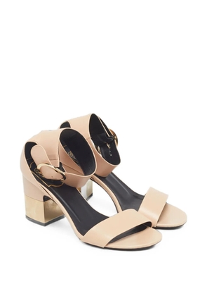 Roger Vivier Vintage leather heeled sandals - Neutrals