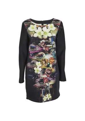 Cavalli Class floral-print shift mini dress - Black