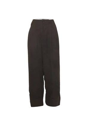 GANNI pleated cropped trousers - Black