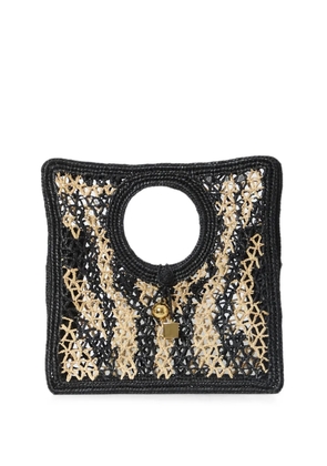 Jacquemus small The Spiaggia raffia tote bag - Black