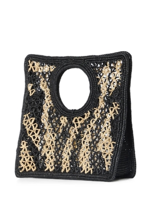 Jacquemus small The Spiaggia raffia tote bag - Black