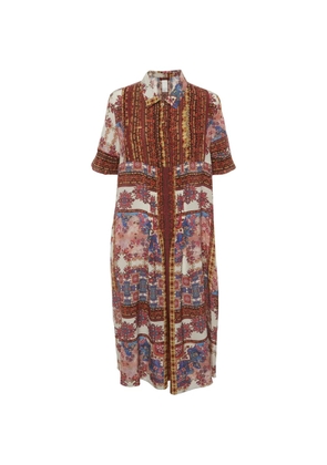 Max Mara printed short-sleeved midi dress - Neutrals