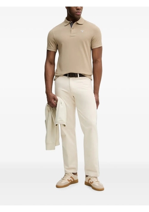 Barbour logo-embroidered polo shirt - Neutrals