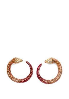 Roberto Cavalli Serpentine crystal-embellished earrings - Gold