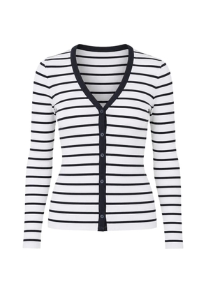 PATRICK ASSARAF striped rib-knit cardigan - White