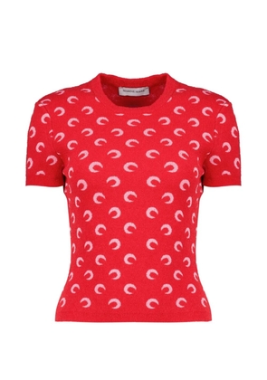Marine Serre moon-logo T-shirt - Red