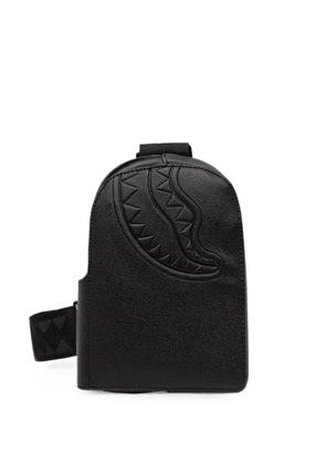 Sprayground Shark Mouth embossed sling shoulder bag - Black