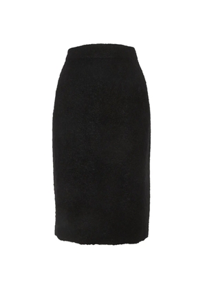 Celine Pre-Owned shearling pencil midi skirt - Black
