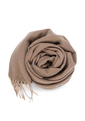 GOIA fringed reversible scarf - Neutrals
