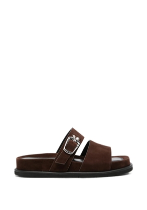 ADRIANNA FERETTI buckle-fastening suede sandals - Brown