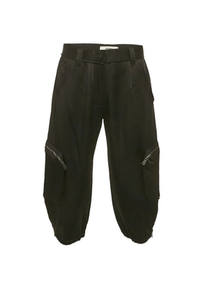 Fendi Pre-Owned satin zip-detail cargo trousers - Black