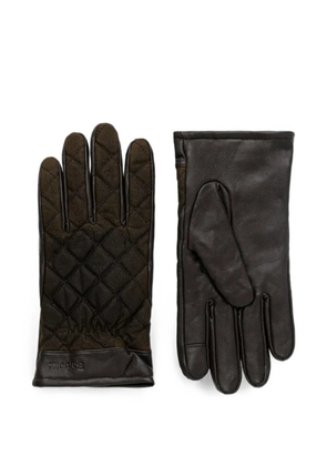 Barbour quilted leather gloves - Brown