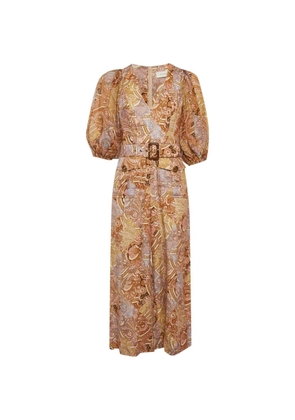 ZIMMERMANN Paisley-print belted jumpsuit - Orange