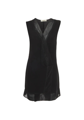 SANDRO crossover plunge-neck mini dress - Black