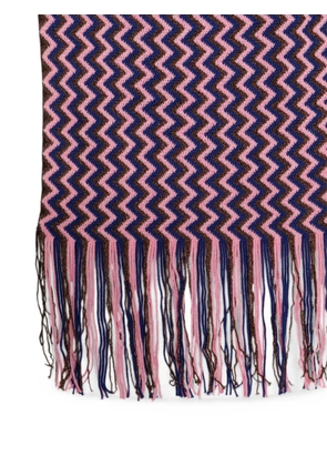 Missoni zigzag-knit fringed scarf - Pink