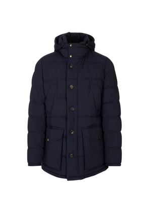 Kiton quilted hooded jacket - Blue