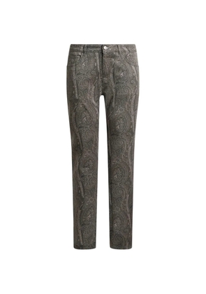ETRO regular-fit cotton denim jeans with Arnica motif - Grey