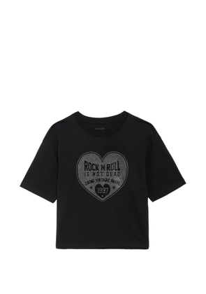 Zadig&Voltaire Taida strass-embellished heart-print T-shirt - Black