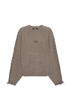 ROTATE BIRGER CHRISTENSEN lace-up logo-patch sweater - Brown