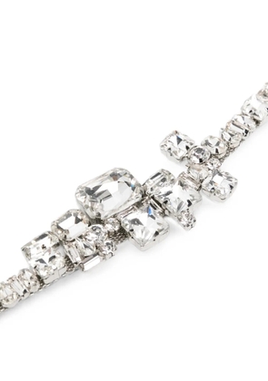 Patrizia Pepe crystal-embellished chain belt - Silver