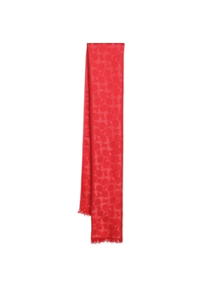 Coach Vintage logo-print fringed scarf - Red