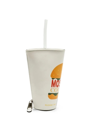 Moschino Pre-Owned Soda Cup leather clutch bag - White