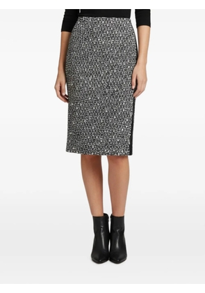 Oscar de la Renta Pre-Owned tweed side-slit midi skirt - Blue