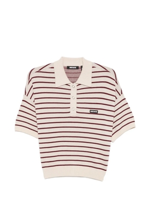 ROTATE BIRGER CHRISTENSEN striped short-sleeve polo top - Neutrals