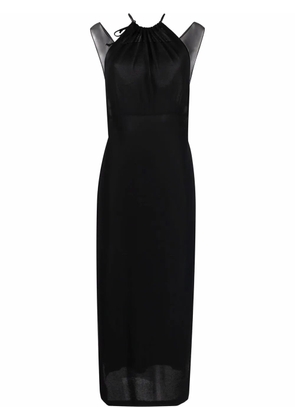 Alberta Ferretti halterneck mesh silk dress - Black