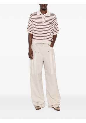 ROTATE BIRGER CHRISTENSEN striped short-sleeve polo top - Neutrals