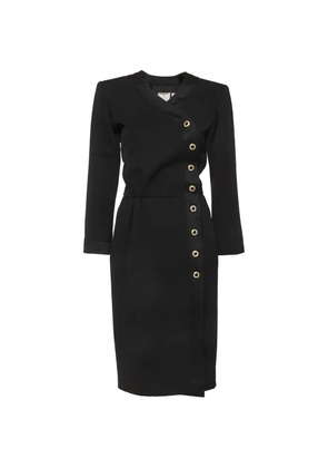 Saint Laurent Pre-Owned wrap-detail midi dress - Black