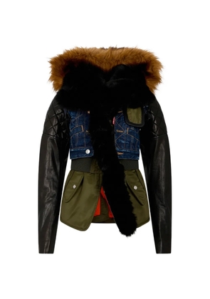 DSQUARED2 medium white & black spots hybrid nylon parka - Green