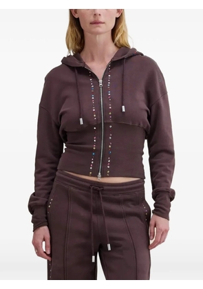 Eckhaus Latta stud-embellishment hoodie - Brown