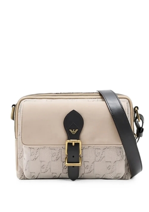 Emporio Armani logo-print buckle-detail messenger bag - Neutrals