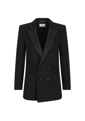 Saint Laurent double-breasted grain de poudre jacket - Black