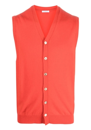 Malo button-up knitted vest - Orange