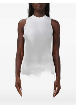 Emporio Armani ribbed-knit sleeveless top - White
