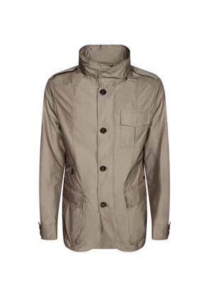 Moorer button-fastening pocket-detail coat - Neutrals
