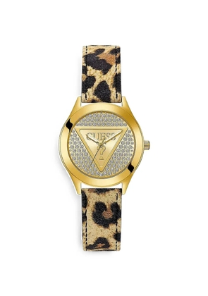 GUESS USA Glitz Plaque 34mm watch - Gold