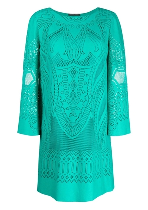 Alberta Ferretti perforated shift dress - Green
