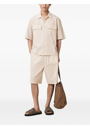 AllSaints Rockland gingham-check short-sleeve shirt - Neutrals