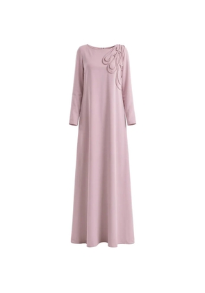 Gemy Maalouf cord-appliqué long-sleeve dress - Pink