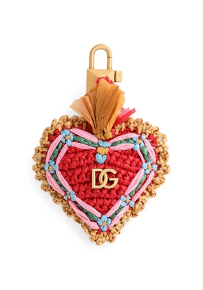 Dolce & Gabbana logo-plaque keyring - Red