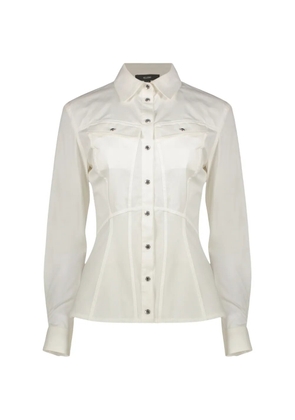 Ellery panelled long-sleeve shirt - White