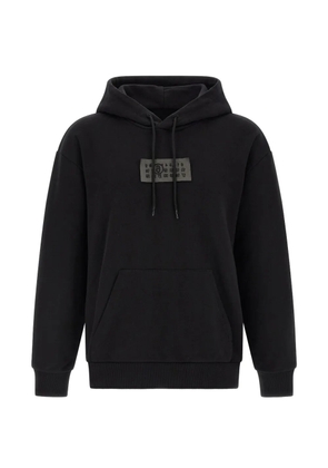 MM6 Maison Margiela logo-patch drawstring hoodie - Black