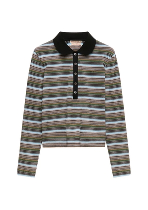 Marni multicolour striped jersey polo shirt - Brown