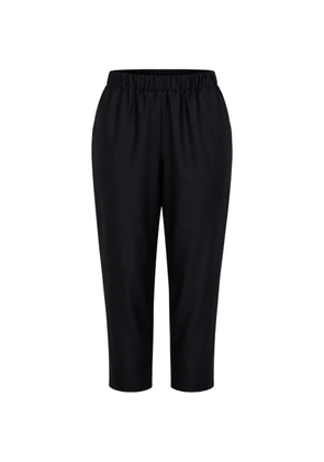 Dusan elasticated-waist carrot trousers - Black