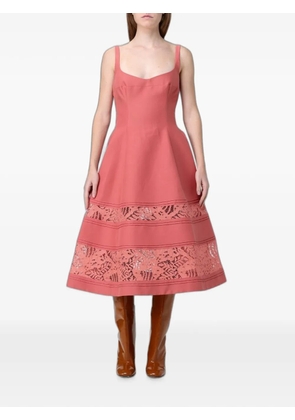 Marni lace-insert sleeveless midi dress - Pink